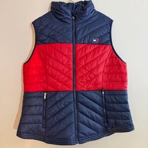 Tommy Hilfiger Navy and Red Quilted Puffer Vest